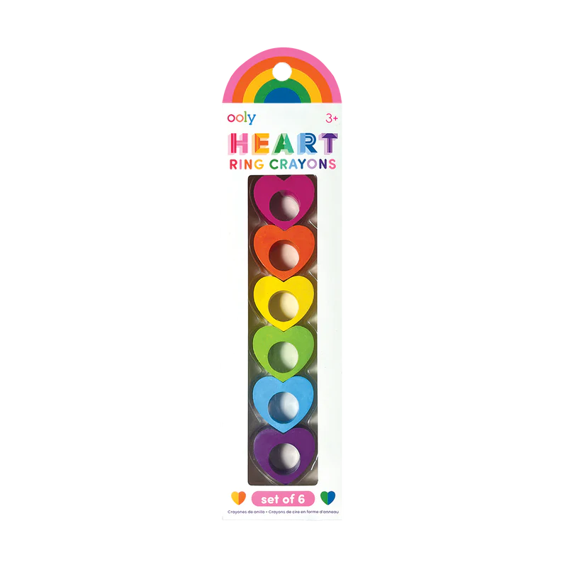 Creioane colorate Inele de inima – set de 6