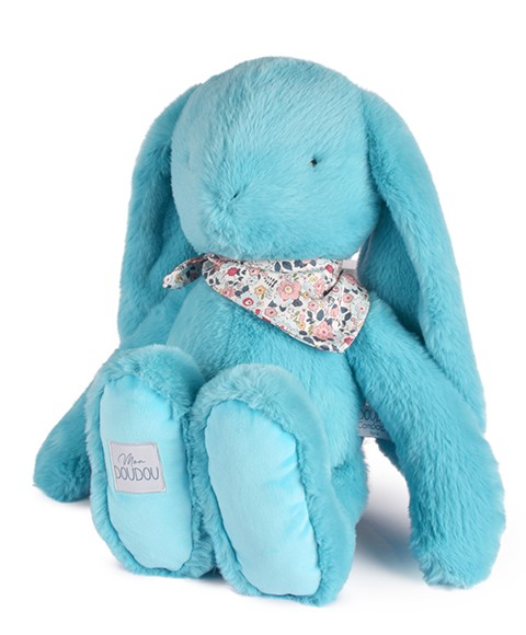 Iepuras Doudou – jucarie de plus, 50 cm, turcoaz