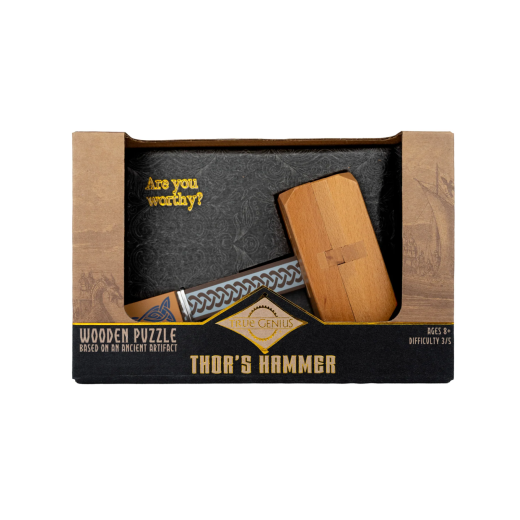 Joc logic IQ 3D din lemn, 12 piese – Thor s Hammer