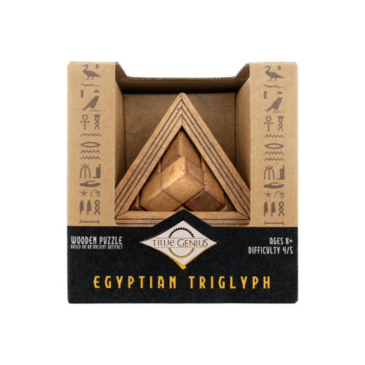 Joc logic IQ 3D din lemn cu cub ascuns – Egyptian Triglyph
