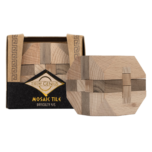 Joc logic IQ din lemn, 12 piese – Mosaic Tile