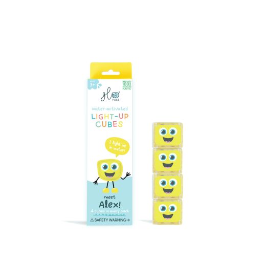Jucarie senzoriala luminoasa Alex – Glo Cube, galben