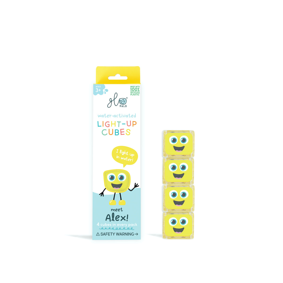 Jucarie senzoriala luminoasa Alex – Glo Cube, galben