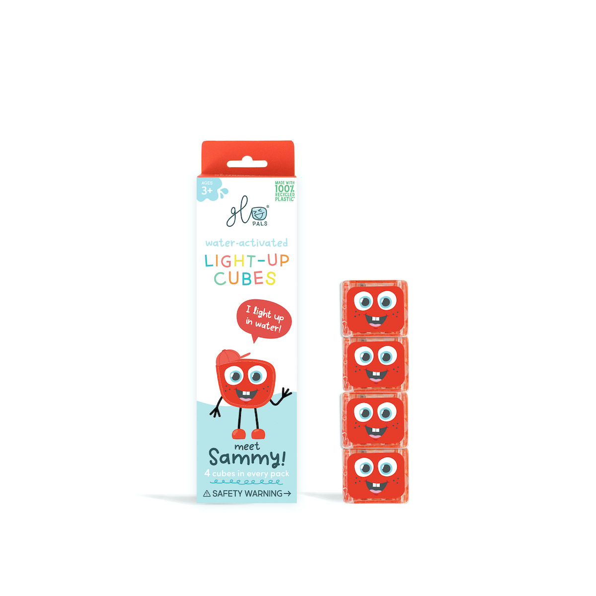 Jucarie senzoriala luminoasa Sammy – Glo Cube, rosu