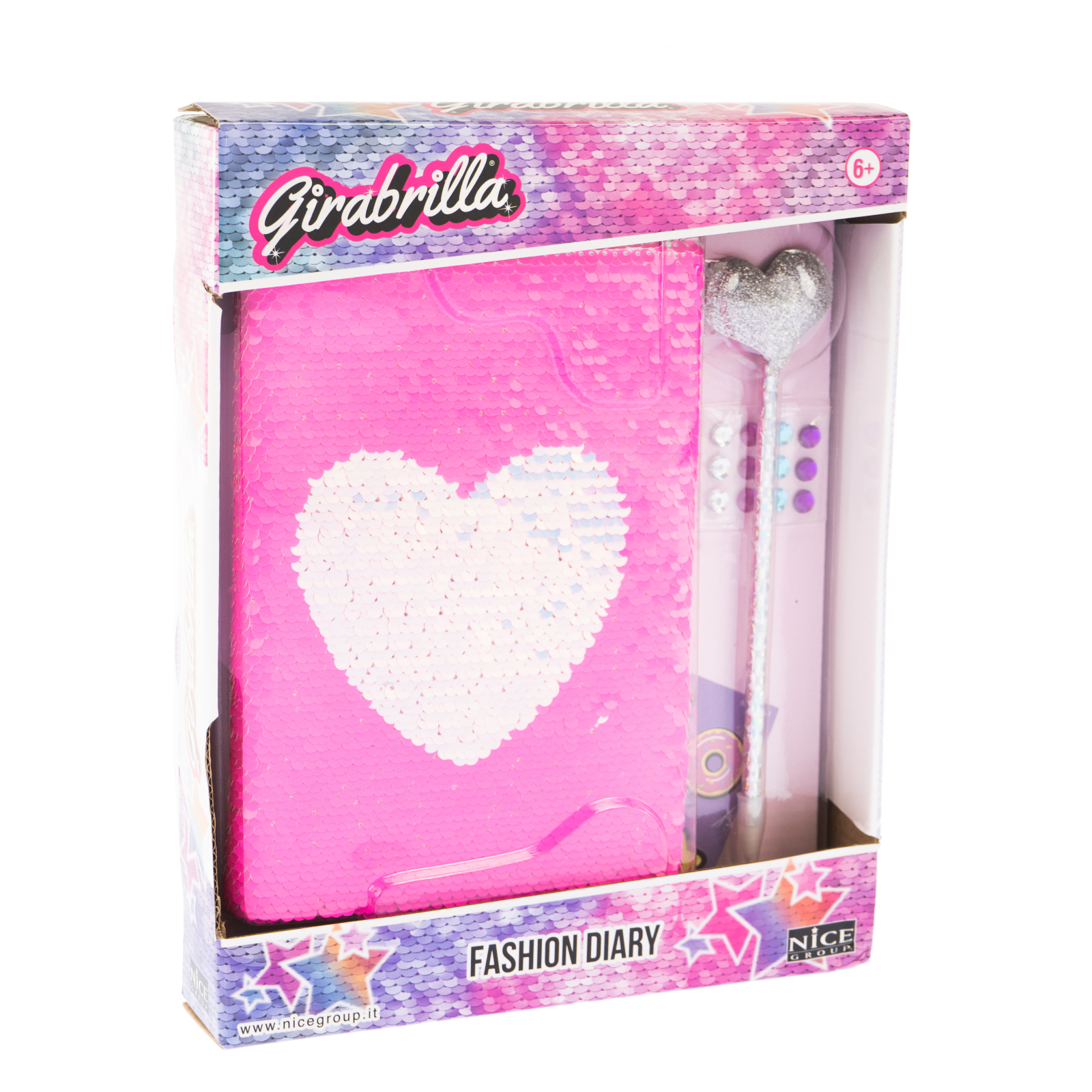 Jurnal Fashion Girabrilla set jurnal cu paiete reversibile si pix