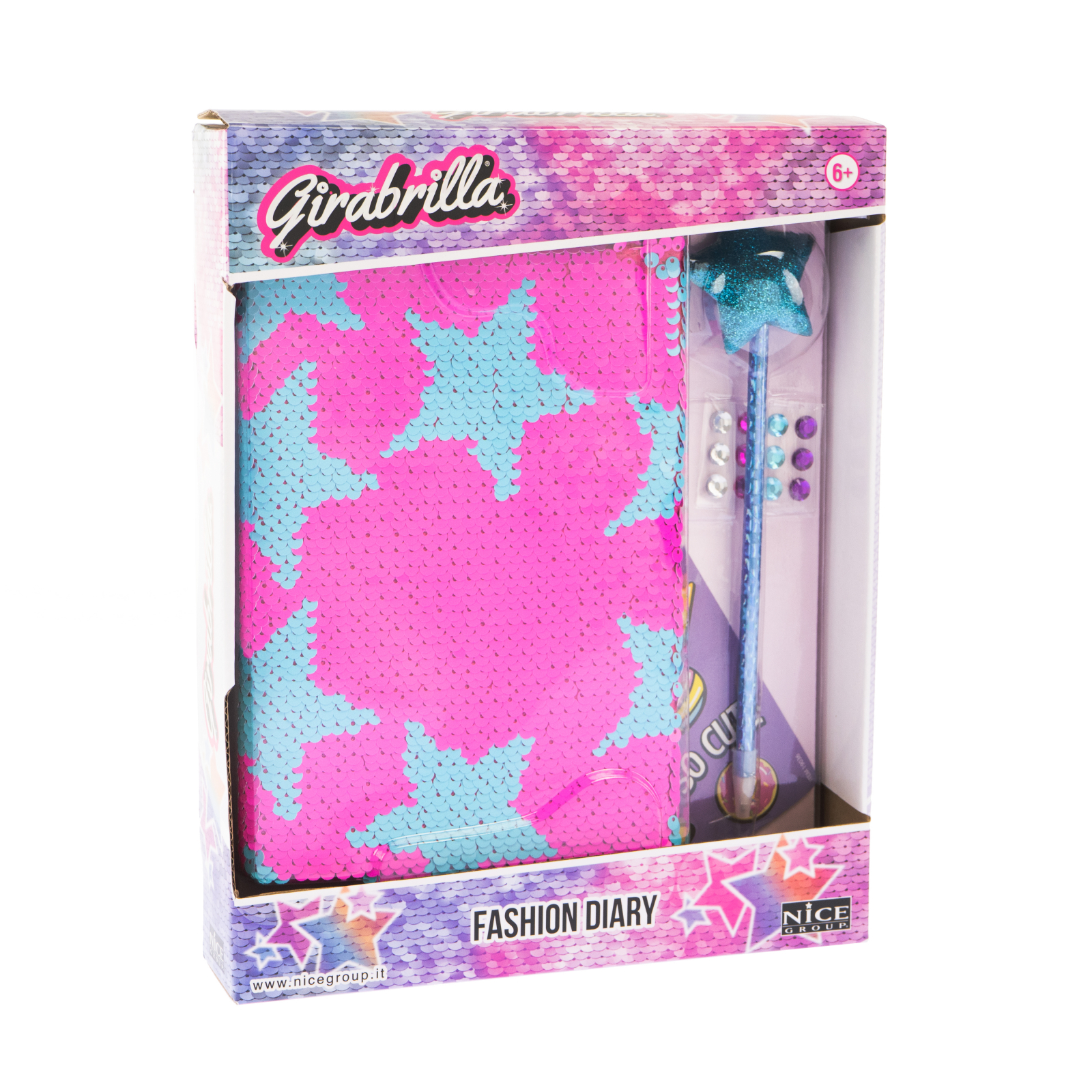 Jurnal Fashion Girabrilla set jurnal cu paiete reversibile si pix