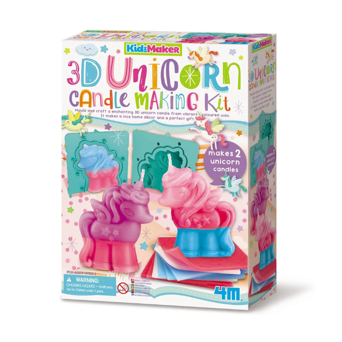Kit creativ Creeaza lumanari 3D cu unicorn KidzMaker