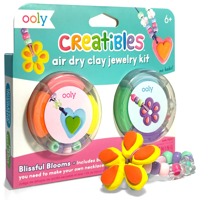 Kit DIY bijuterii Creatibles Flori Fermecate- plastilina cu uscare la aer – set de 6 culori si accesorii