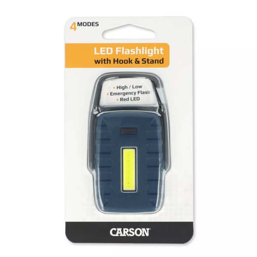 Lanterna LED compacta cu carlig si suport, lumina alba si rosie