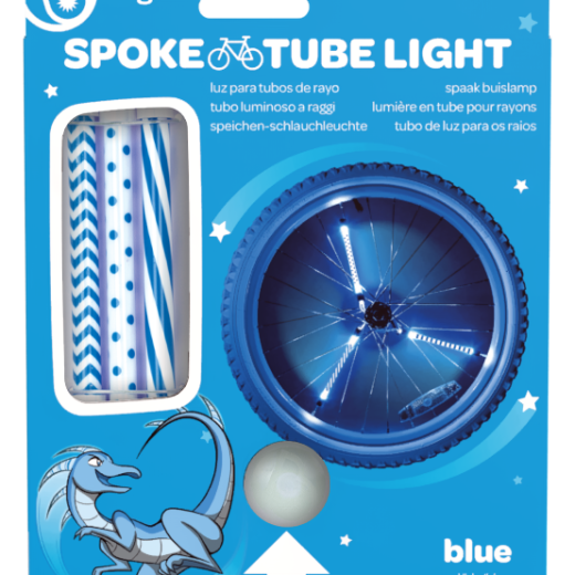 Lumini tubulare LED pentru roti bicicleta, SpinBrightz, albastru