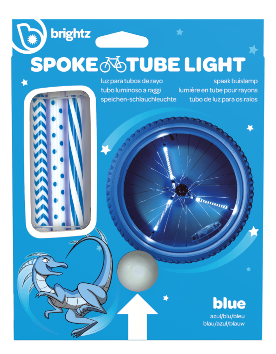 Lumini tubulare LED pentru roti bicicleta, SpinBrightz, albastru