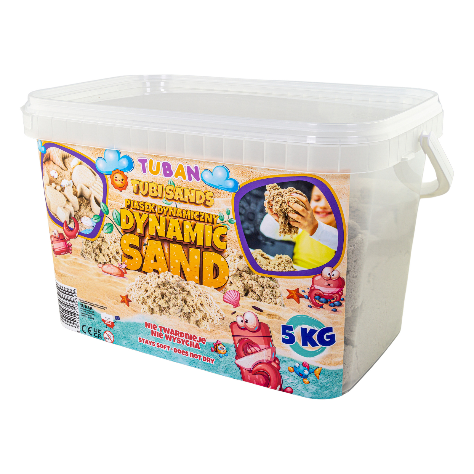 Nisip senzorial modelabil in cutie – natural, 5 kg