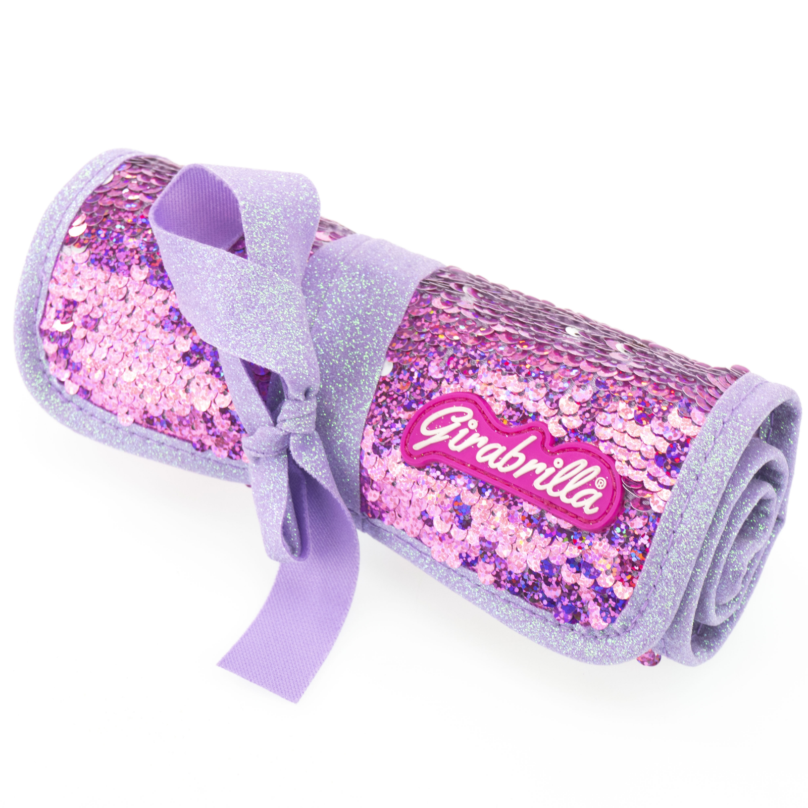 Penar rulabil Girabrilla cu paiete reversibile si set 12 pixuri gel + 6 markere duble