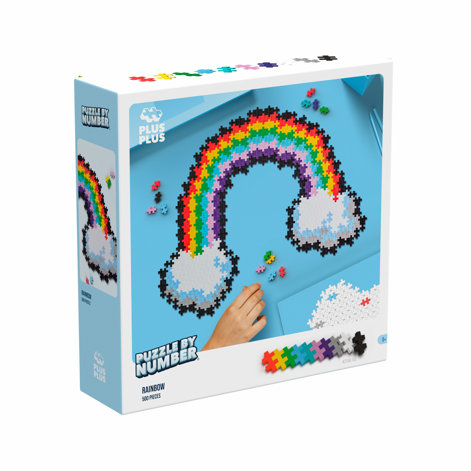 Puzzle pe numere Plus-Plus, 500 piese, Curcubeu