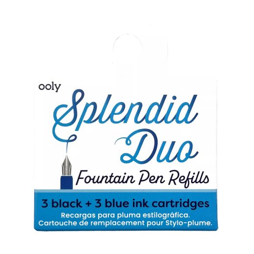 Rezerve Splendid pentru stilouri – cerneala albastra si neagra, set de 6