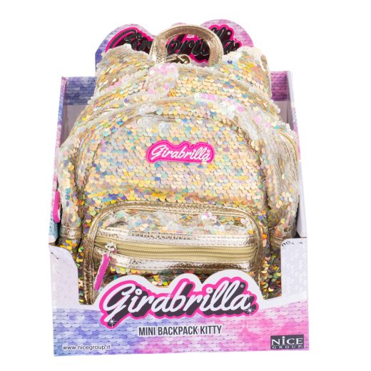 Rucsac mini Girabrilla Kitty model Pisicuta cu paiete reversibile
