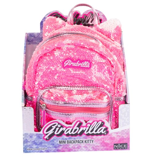 Rucsac mini Girabrilla Kitty model Pisicuta cu paiete reversibile