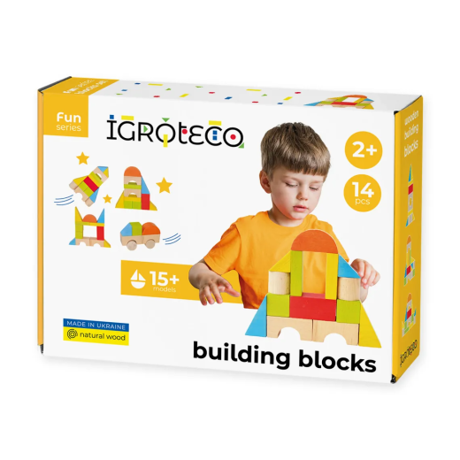 Set blocuri de constructie din lemn – Universal 14 piese
