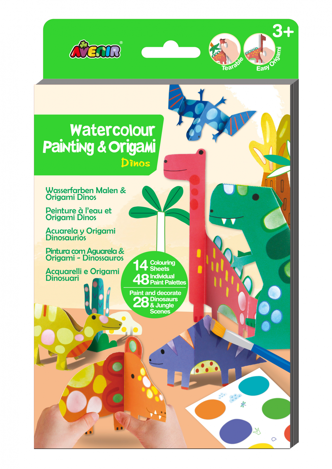 Set creativ 2 in 1 – Pictura si Origami – Dinozauri