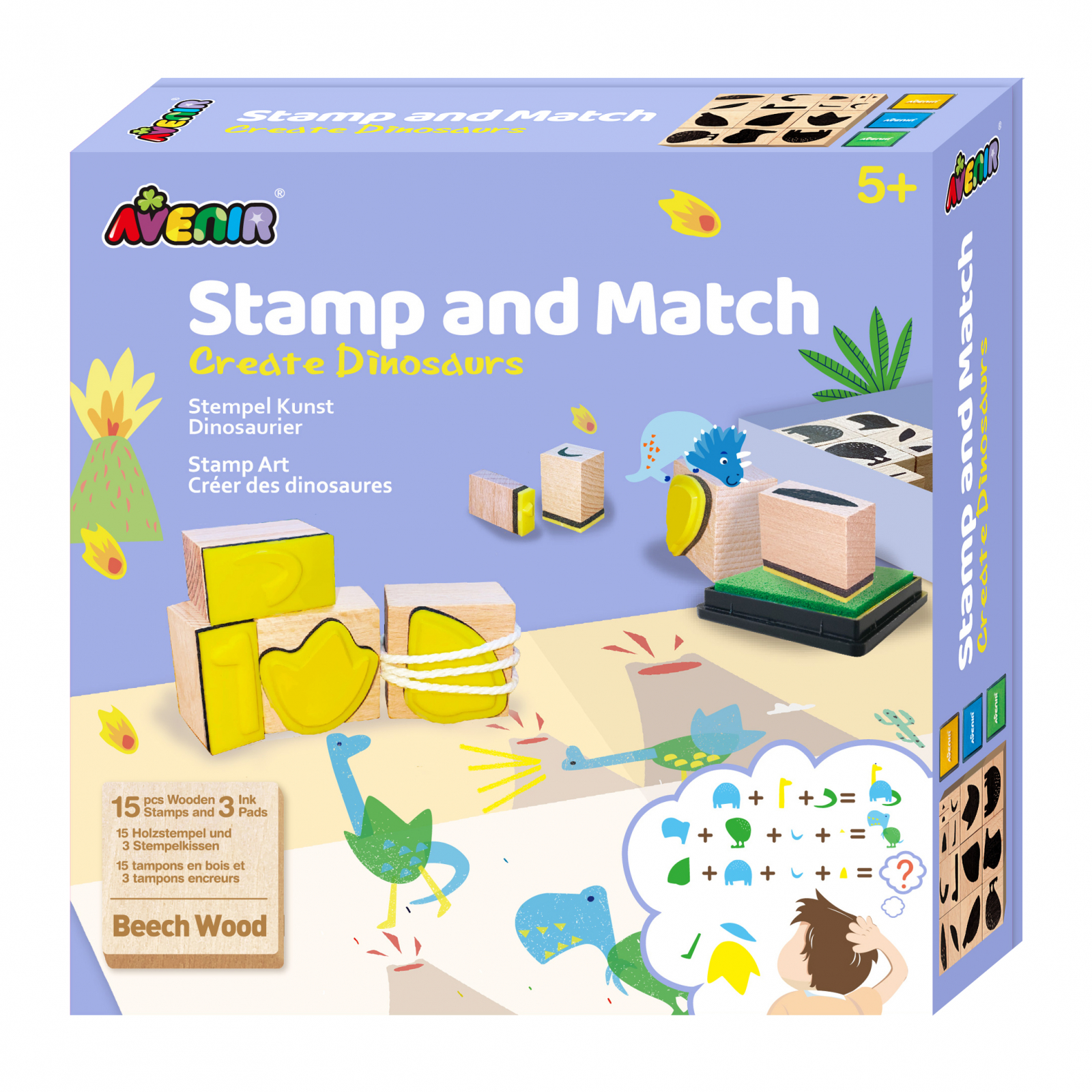 Set creativ cu stampile – Dinozauri