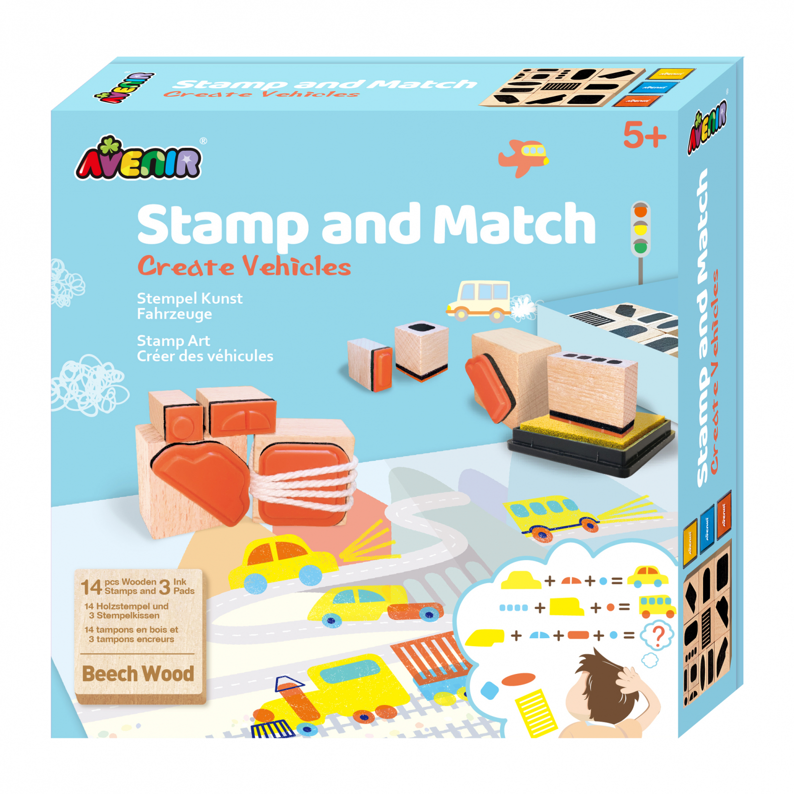 Set creativ cu stampile – Vehicule