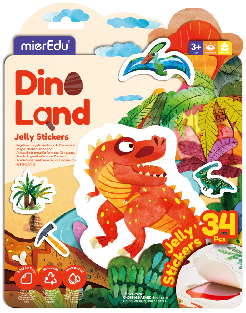 Set creativ cu stickere moi reutilizabile Tinutul dinozaurilor