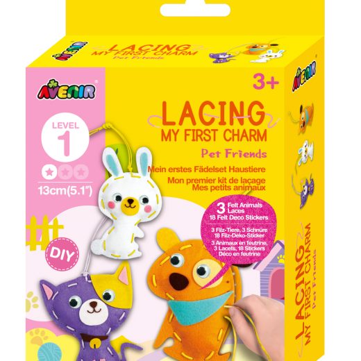 Set creativ de cusut cu tehnica siretului – Primul meu Pandantiv Animale de companie, nivel 1