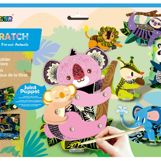 Set creativ de razuit – Animale de padure in miscare