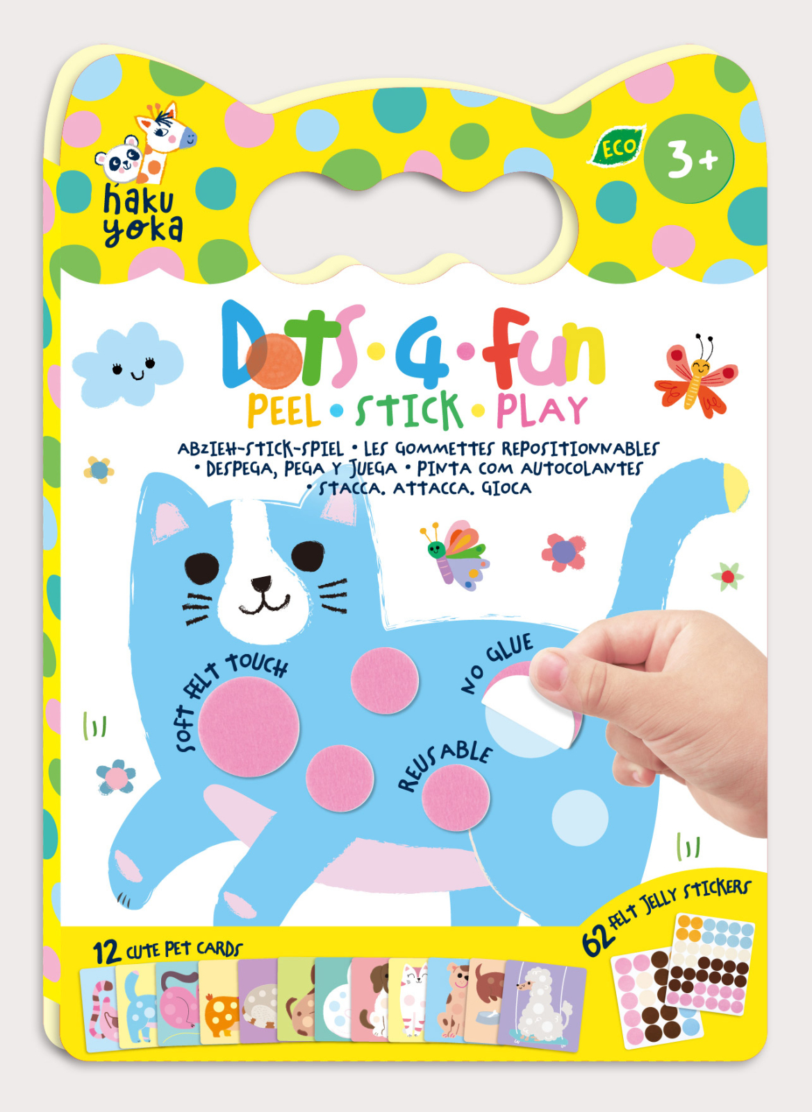Set creativ Dezlipeste-Lipeste-Joaca-te, Dots4Fun – Animale de ferma