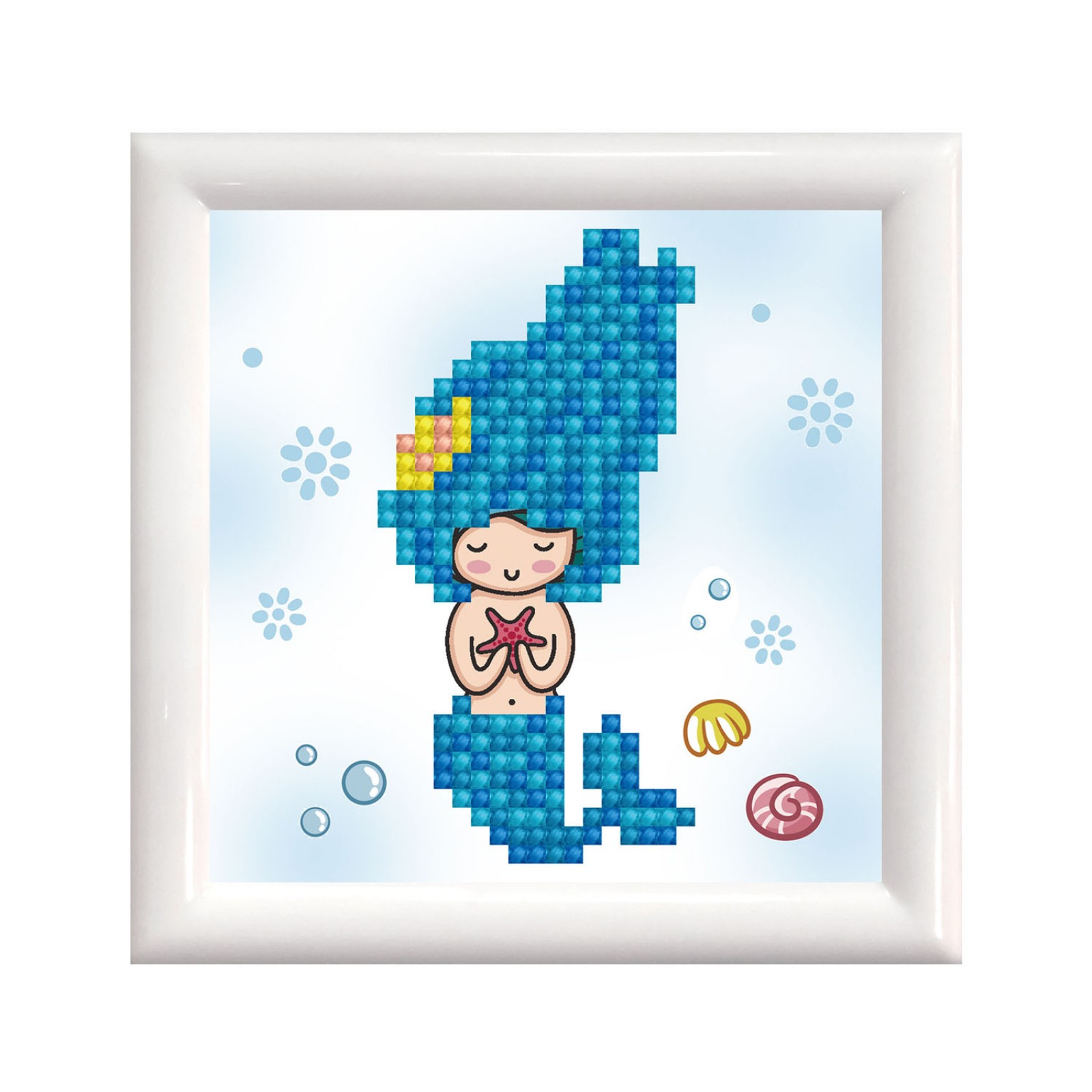 Set creativ tablou cu rama Sea Star, pictura cu diamante – sirena