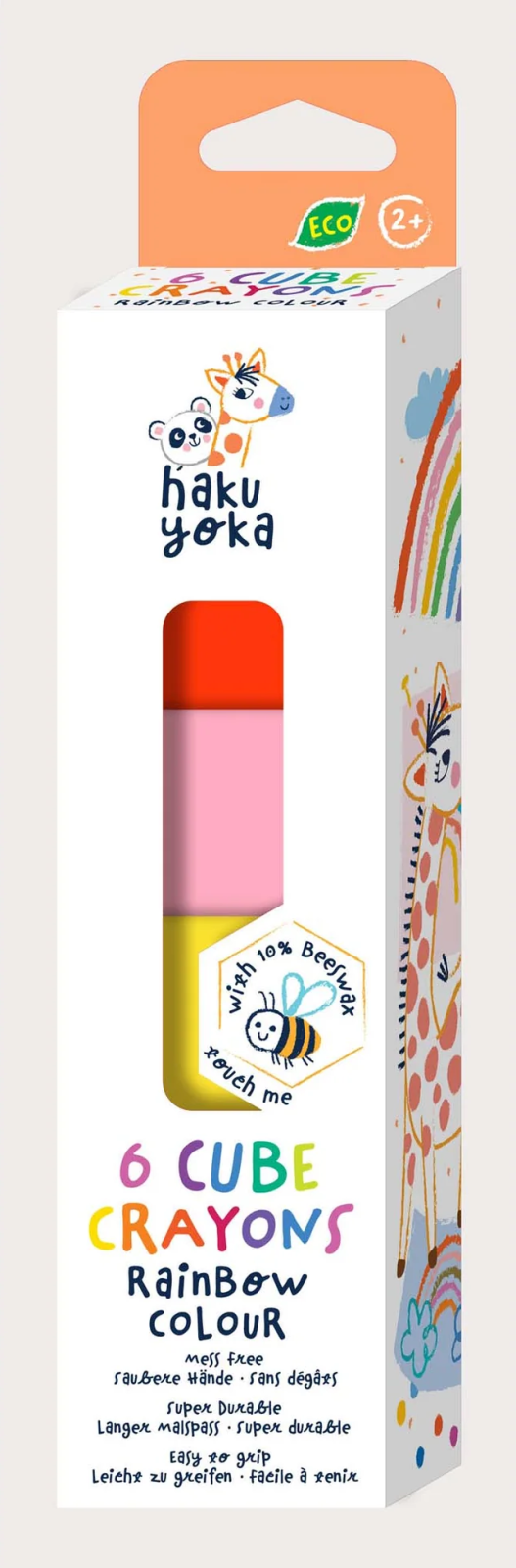 Set de 6 creioane cerate in forma de cub, Haku Yoka – culori curcubeu