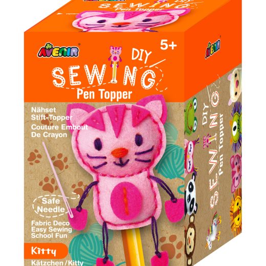 Set de cusut DIY – decoratiune topper pentru creion – Pisicuta