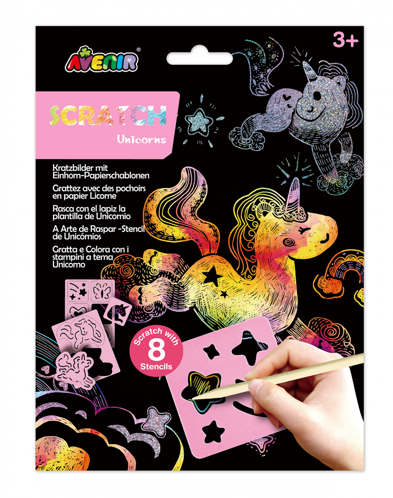 Set de razuit cu sabloane – Unicorni