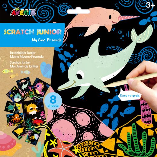 Set de razuit Scratch Junior – Prietenii mei marini