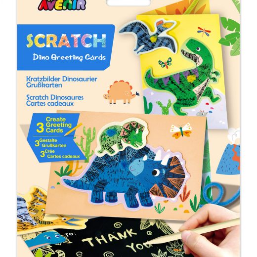 Set de razuit si realizat Felicitari – Dinozauri