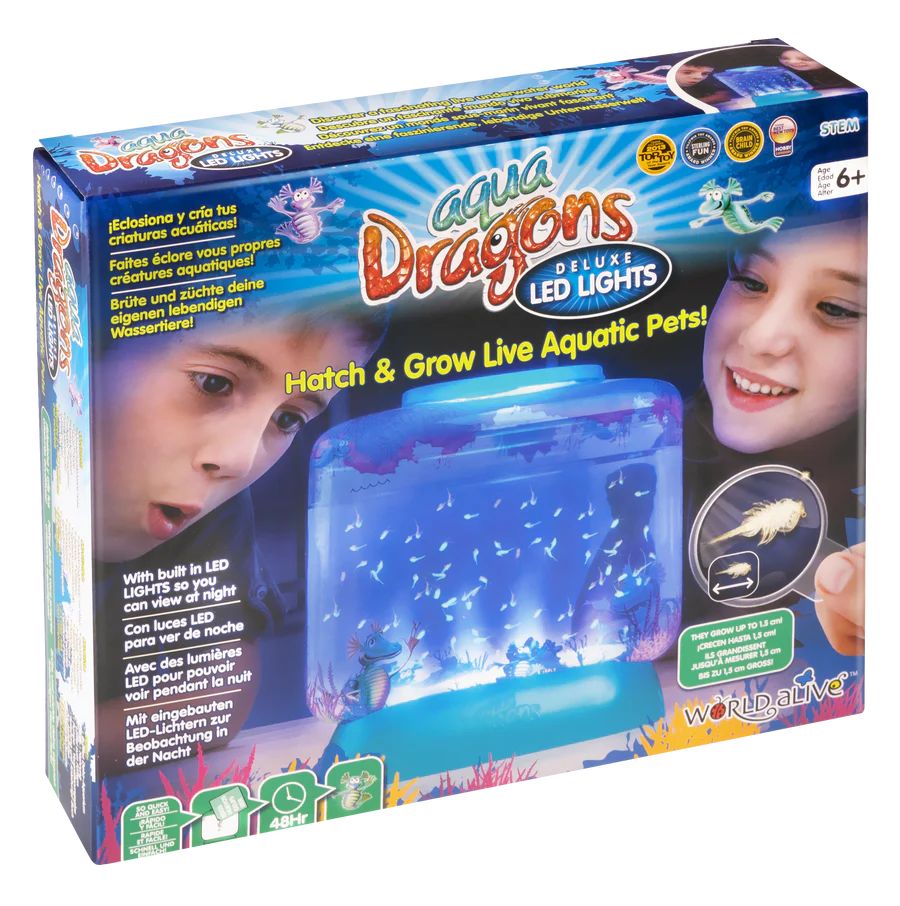 Set educativ STEM – AQUA DRAGONS Habitat Lumea subacvatica – acvariu Deluxe cu LED-uri