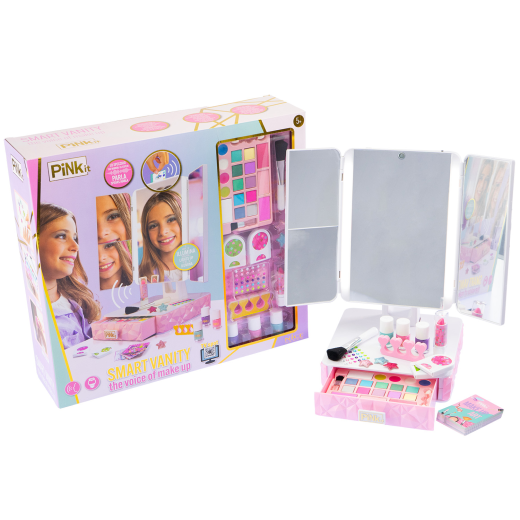 Studio de machiaj interactiv cu oglinda vorbitoare – Pink it Smart Vanity